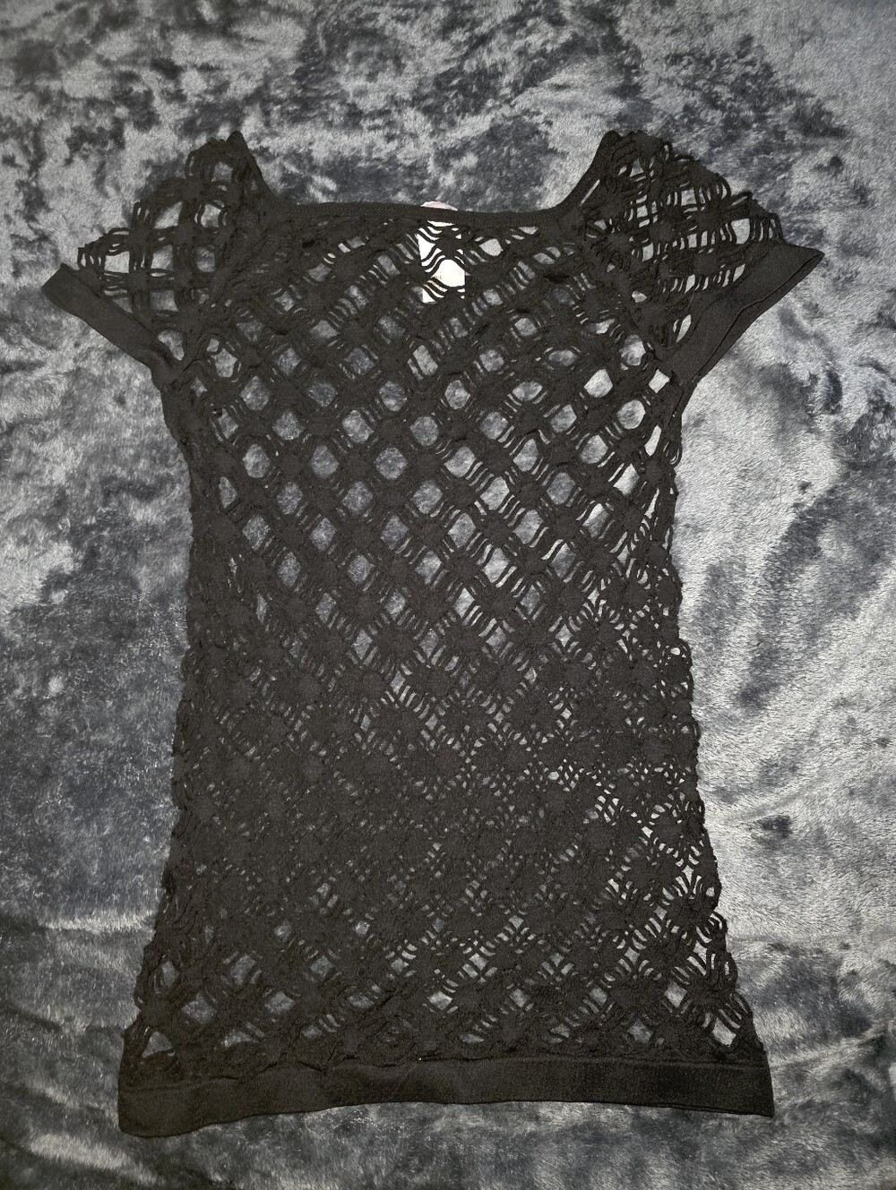 Black Fishnet Lazer Cut Top